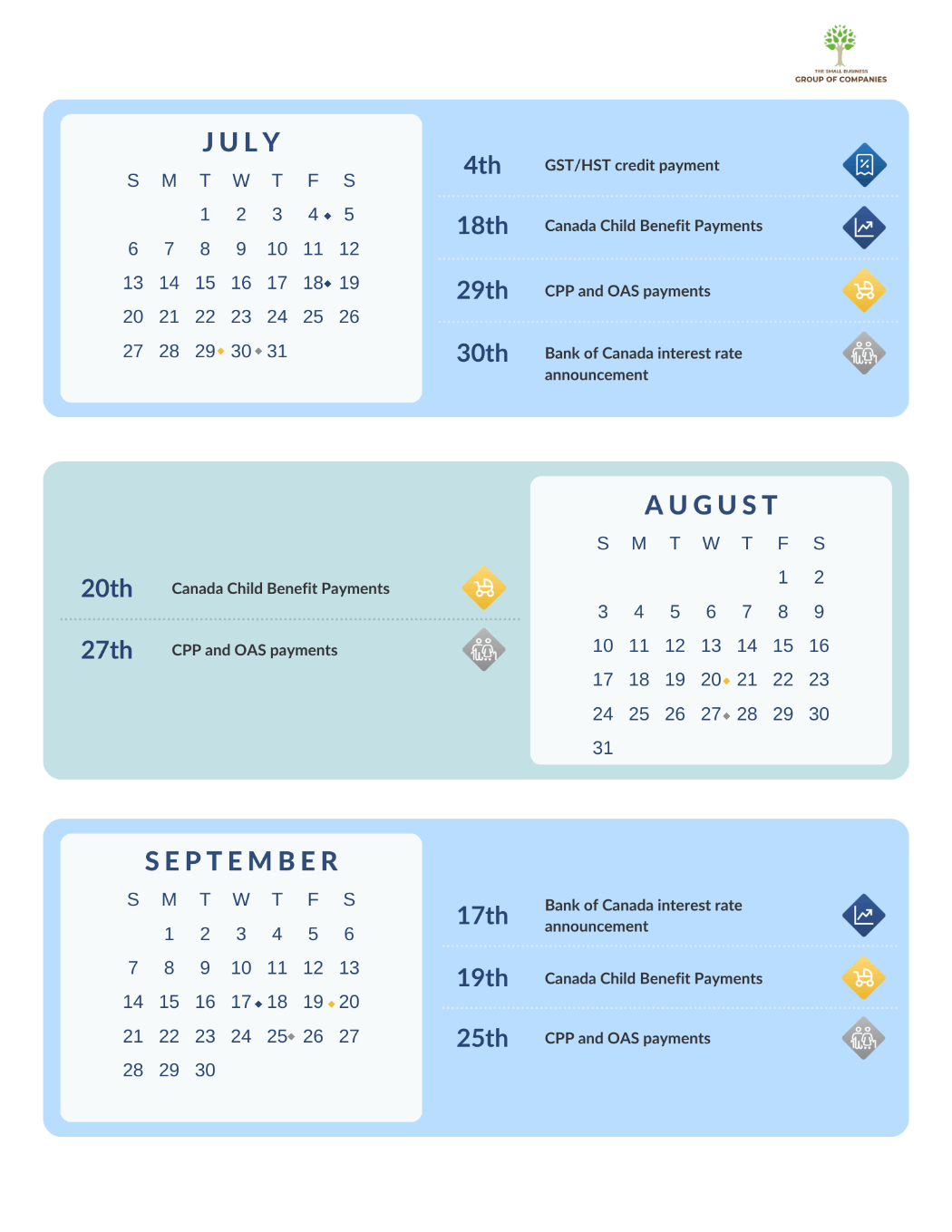 2025 Financial Calendar Accountants in Calgary, Alberta